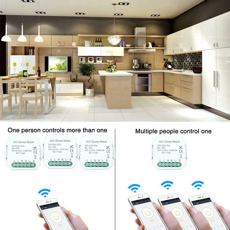 

WiFi Smart Dimmer Light Switch Module Smart Life/Tuya APP Remote Control Work with Alexa Echo Google Home