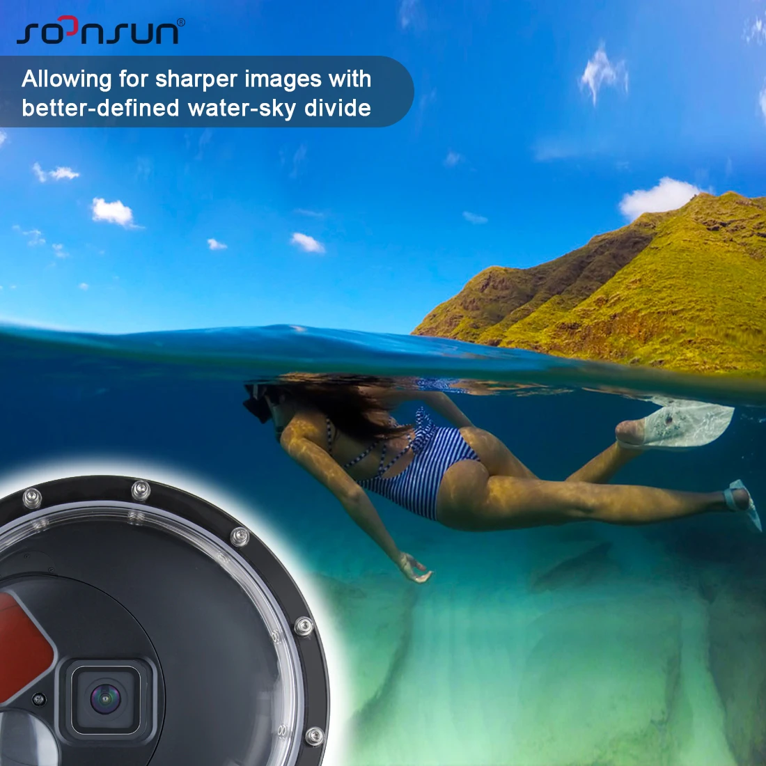 SOONSUN 45M фильтр переключаемый купольный порт водонепроницаемый чехол для дайвинга