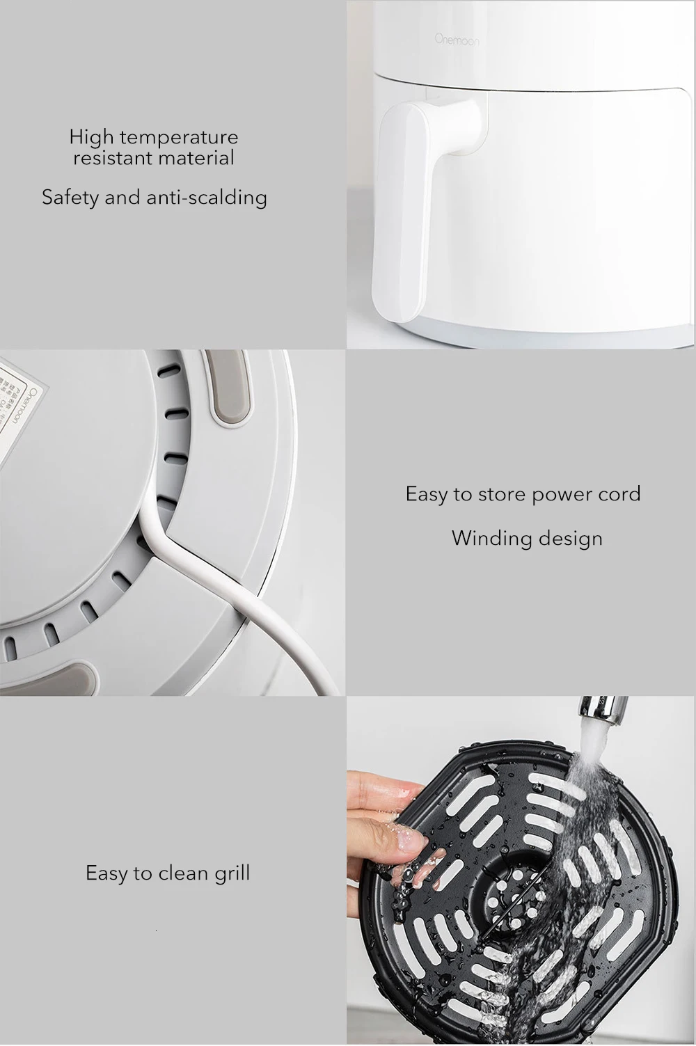 Xiaomi Mijia 2L 800 Вт Onemoon воздушная фритюрница Бытовая интеллектуальная без испарений Высокая емкость электрическая фритюрница машина для картофеля фри 220 В