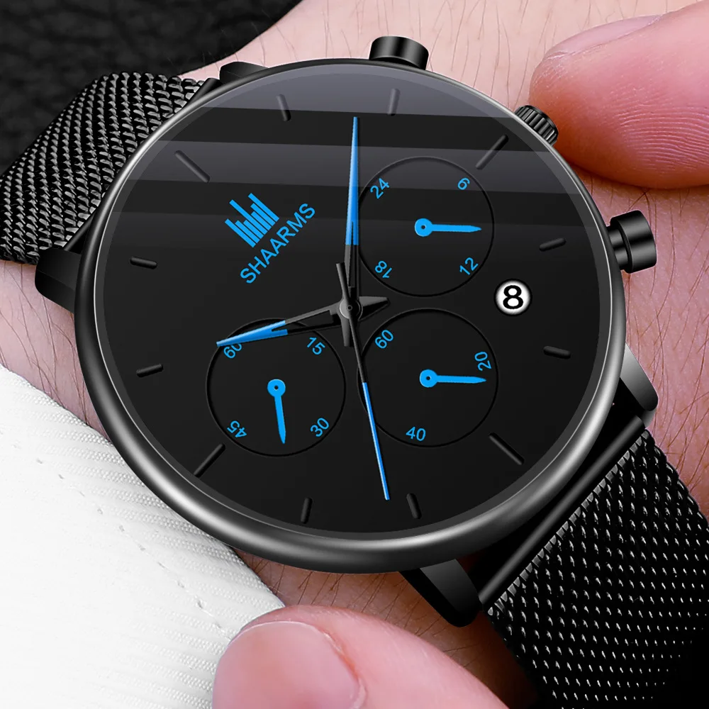 Бизнес спортивные мужские часы Топ бренд Модные Военные Авто Дата кварцевые из