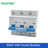 circuit breaker dz47 63a 80a 100a 125a mcb 10ka high breaking capacity miniature air switch 1p 2p 3p 4p laser printing