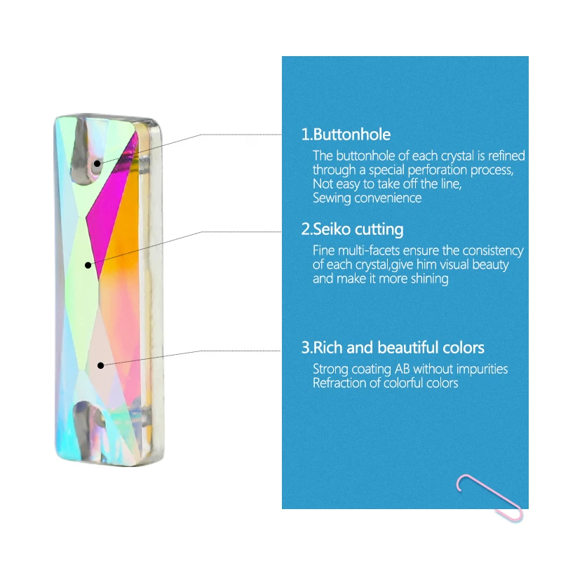 Кристалл QL AB Хрустальная полоса пришивная стеклянная с плоской задней стороной