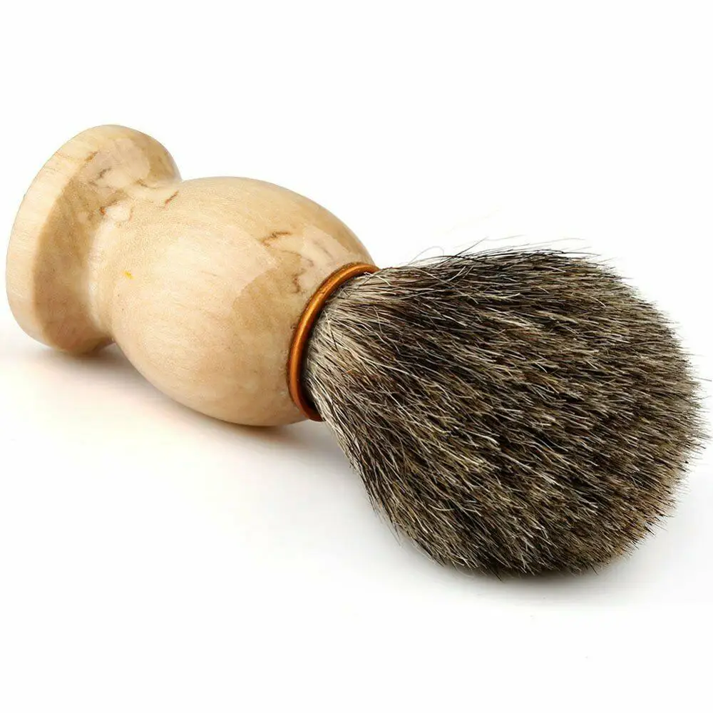 100% чистый барсук Парикмахерская щетка для бритья с деревянной ручкой инструмент