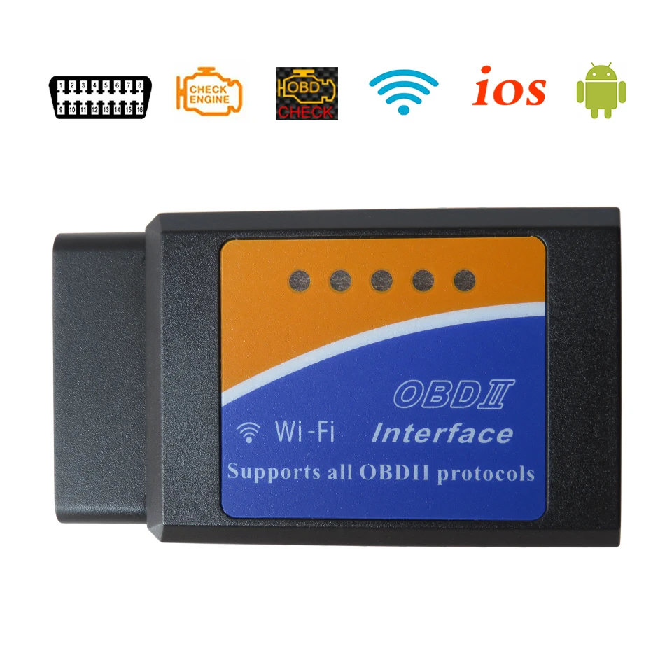 Мини ELM327 WiFi V1.5 OBD2 OBDII без чипа PIC18F25K80 ELM 327 Wi Fi V 1 5 Obd 2 сканер кодов для iOS и