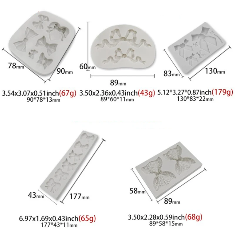 

1Pcs Multi-styles Bow Bowknot Shape Silicone Mold Sugar Craft Cake Decorating Tool Fondant Chocolate Molds Cake Border Mould