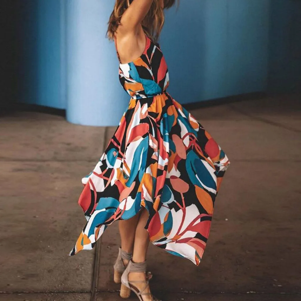 Womail Fashion Повседневные платья Для женщин лоскутное короткий рукав пляжное платье