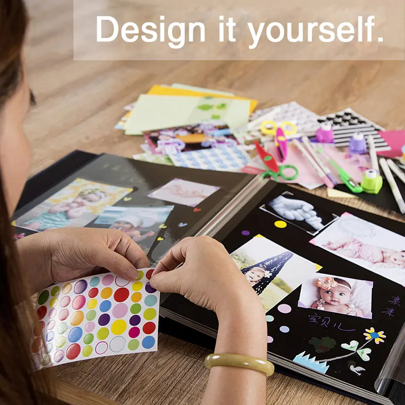 Альбом для вырезок из фотоальбом в твердом переплете льна магнитный