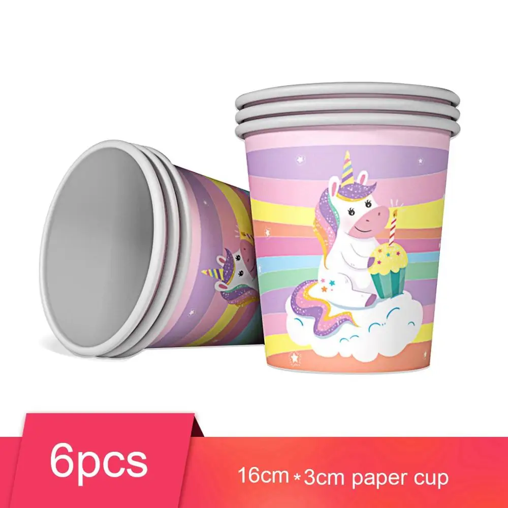 Unicorn Cup QIFU Розовый Единорог вечерние принадлежности Единорог украшения на день рождения Единорог украшения Единорог вечерние украшения детский душ девочка мальчик - Цвет: Unicorn Cup