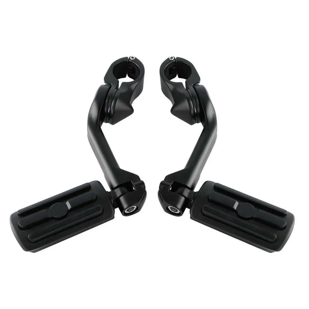 

Motorcycle 32mm 1 1/4" Matte Highway Long Angled Footpeg Pegs For Harley Touring Electra Glide Road Glide