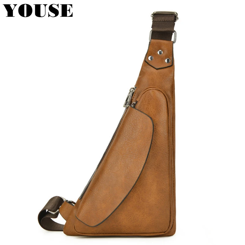 Нагрудная сумка для мужчин маленький спортивный кожаный кошелек через плечо