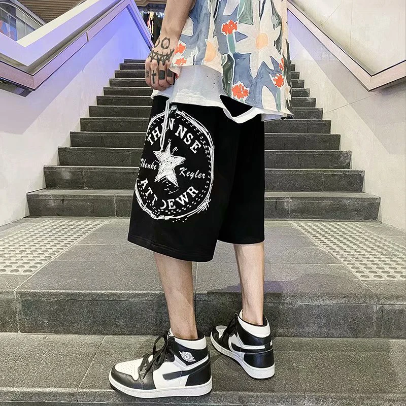 

Shorts Streetwear-Pants Korean Fashion Harem Pants Printed Shorts 2021 Summer Hip Hop Street Clothing Men's Youthful Shorts