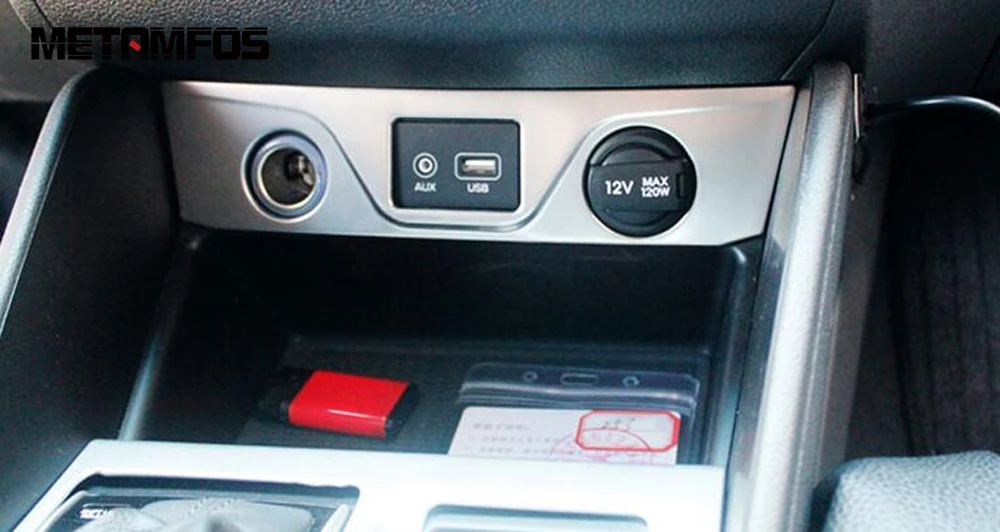 For Hyundai Tucson 2015-2017 2018 Cigar Lighter Charging USB Port Cover Trim Decoration Sticker Interior Accessories Car Styling |