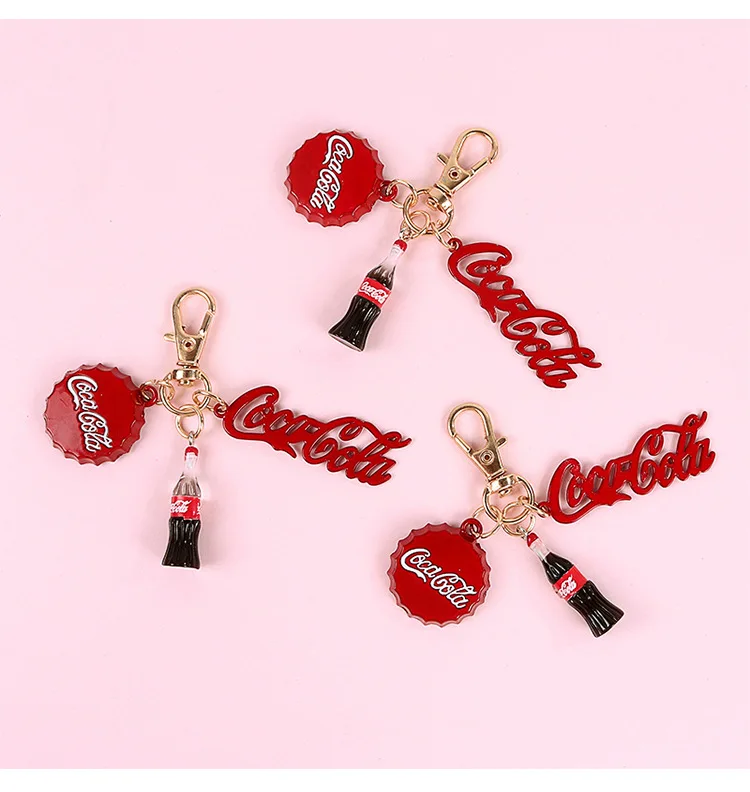 New Cute Cartoon Coke Bottle Key Chain Creative Bag Pendant Student Backpack Accessories | Chains