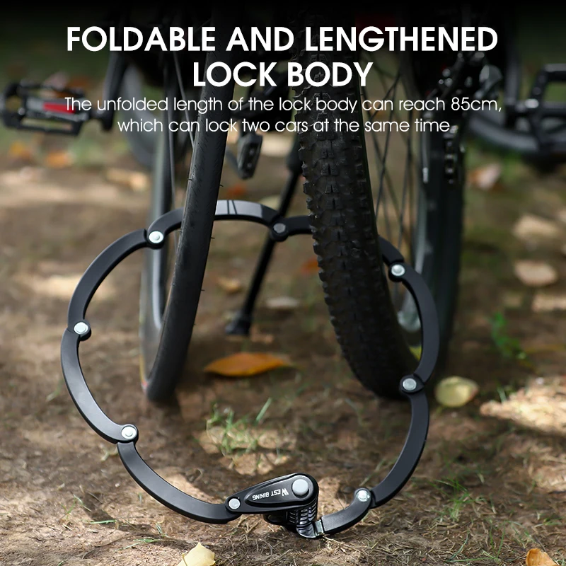 WEST BIKING Foldable Bike Lock MTB Road Bicycle Anti-Theft With 4 Password Coded Strong Security Portable Riding Equipment | Спорт и