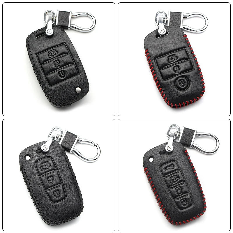 Автомобильный кожаный чехол для автомобилей дистанционный флип ключей KIA 2019 Rio