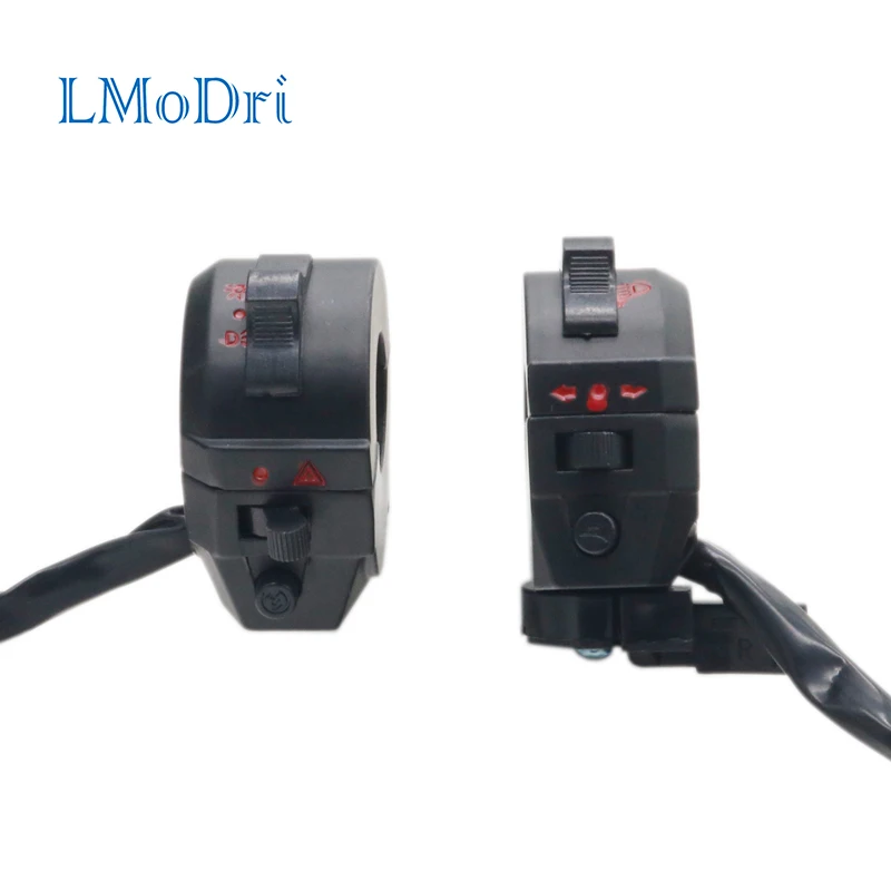 

LMoDri 7/8" 22mm Motorcycle Motorbike ATV Handlebar Left Right Side Control Switch High/Low Beam Light Turn Signal Horn Switch