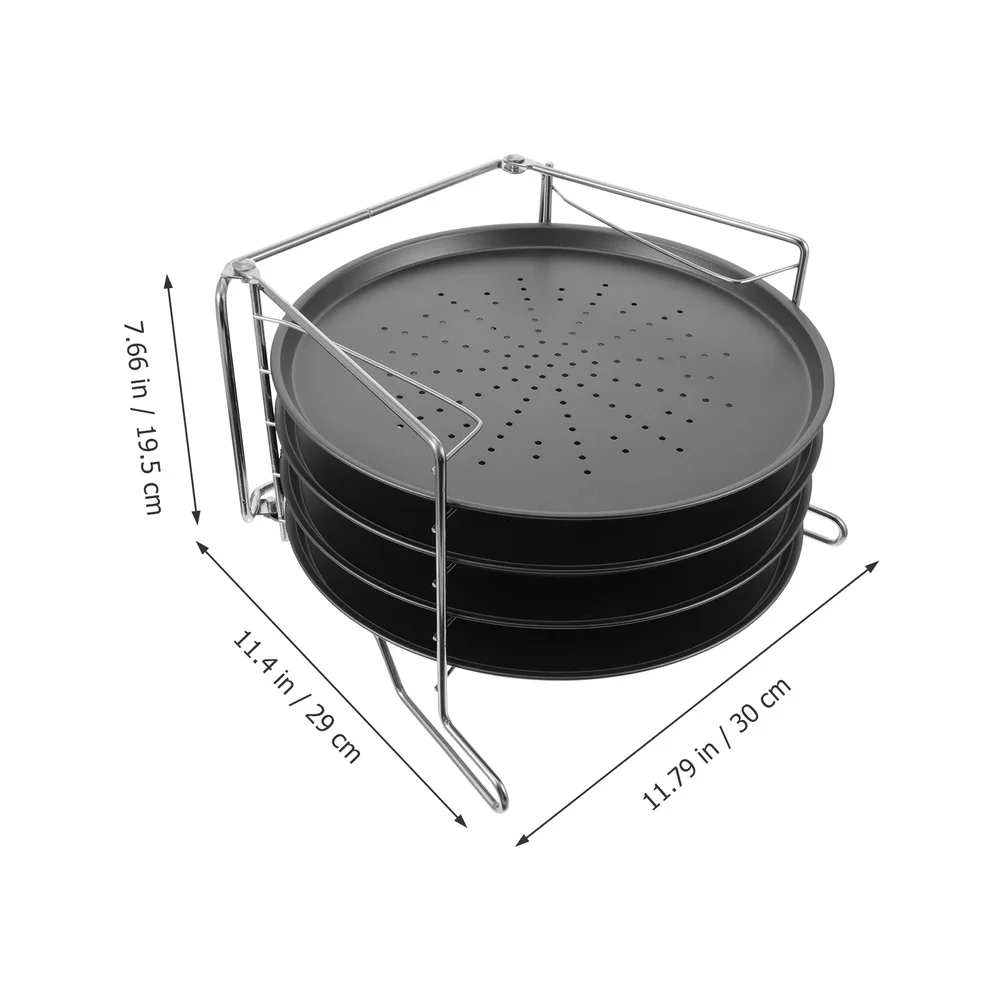 

1 Set Pizza Baking Pans with Holes Round Pizza Tray Home Kitchen Supplies