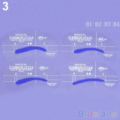 4 стиля трафарет для создания макияжа инструменты красивых бровей | Красота и