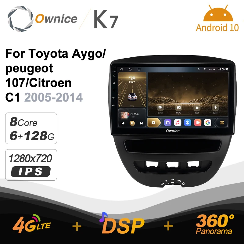 

Автомобильный радиоприемник Ownice 6G + 128G Android 10,0 для Peugeot 107 для Toyota Aygo 2005 - 2014 мультимедийный плеер аудио 4G LTE GPS Navi