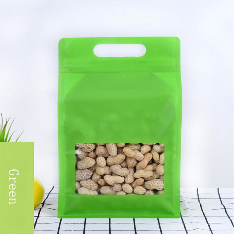 

100PCS Color Square Aluminum Foil Zipper Bag Clear Window Display Plastic Pouch Food Packaging Sealed Ziplock Reclosable Paket