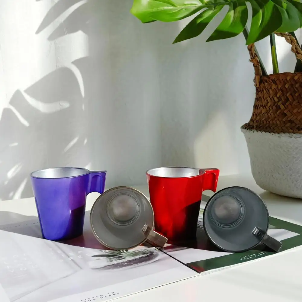 Кофейная чашка Luminarc Flashy 8Cl для эспрессо кружки золотой и фиолетовый цвета 75 мл