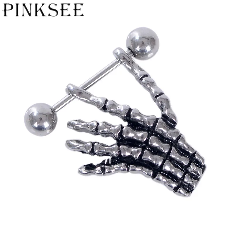 Pinksee 1 шт. Нержавеющая сталь спирали пирсинг призрак коготь ниппель кольцо для