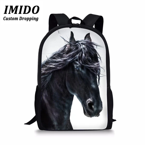 Лялина Friesian школьный рюкзак с изображением лошади для мальчиков подростков