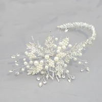 new handmade beads bride crystal fascinator bridal wedding hairdress stage accessories
