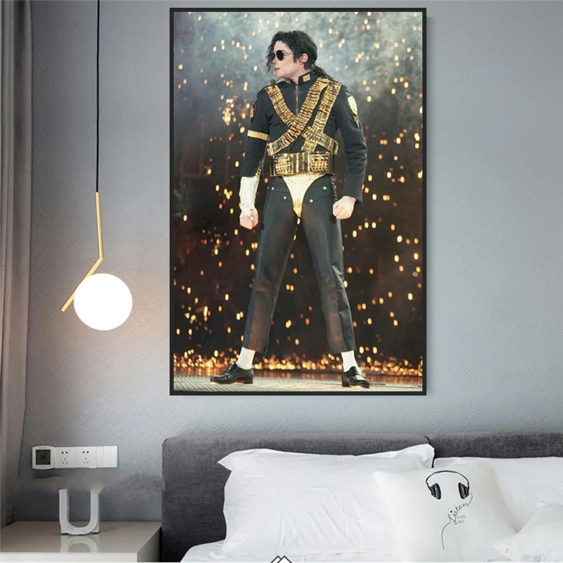 

Michael Jackson Vocal Concert Poster And Prints Classic Pose Canvas Painting On Wall Art Superstar Decor Picture For Living Room