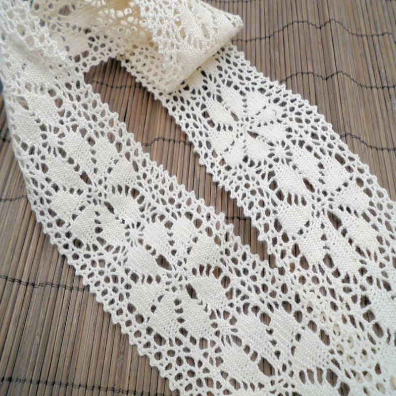 2 м/лот 6 см бежевая вязаная кружевная лента сделай сам ручная работа ткань