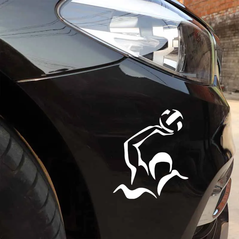 YJZT 13.5CM*15.8CM WATER POLO Sport Creative Decoration Car Sticker Body Of Vinyl Decal Black/Silver C31-0251 | Автомобили и