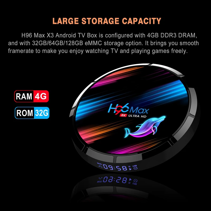 H96 MAX X3 Android 9 0 Смарт ТВ коробка Беспроводная IPTV 8K 4K USB телеприставка WiFi 5G для Netflix
