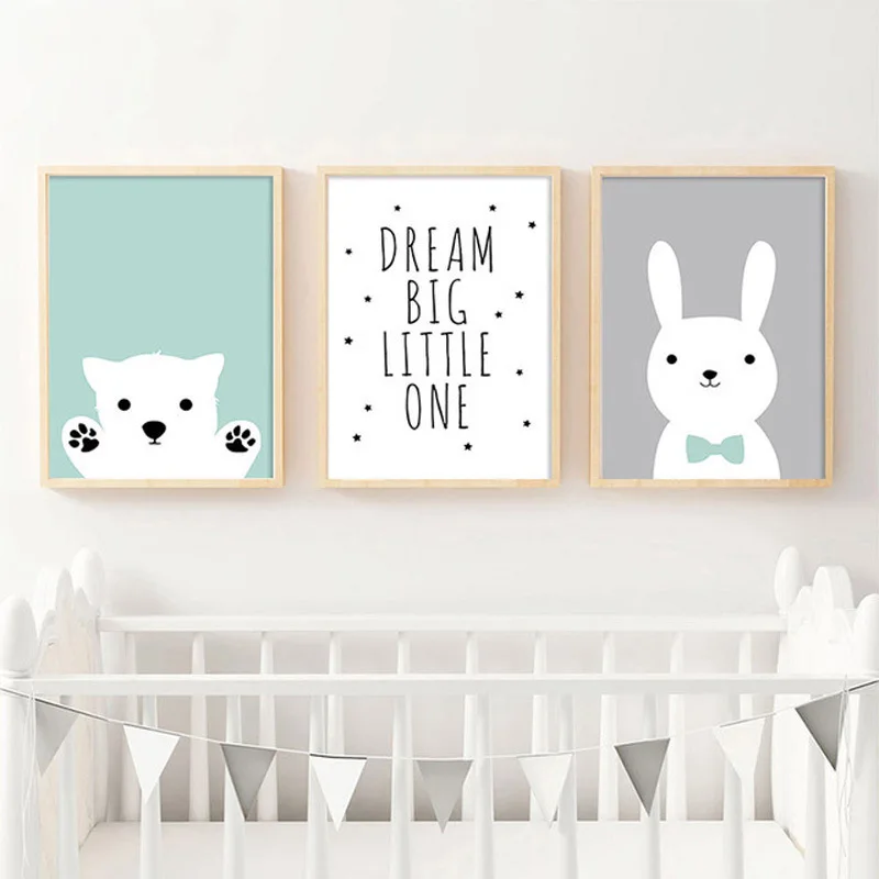 Современная декоративная картина на холсте Dream Big Little One в скандинавском стиле