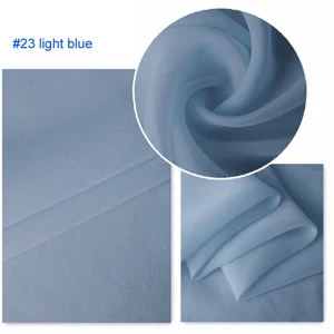 23 light blue 100 см* 114 см гладкий шелк материал Жоржет прозрачные ткани платье Шарфы материал шелк шифон - Цвет: 23 light blue
