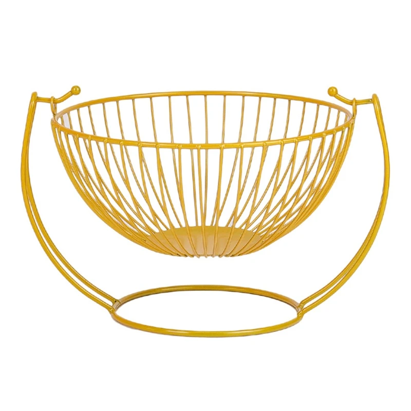 

Creative Hammock Fruit Basket with Petals Woven Metal Hollow Fruit Plate Fruit Vegetable Basket Bowl Desktop Storage