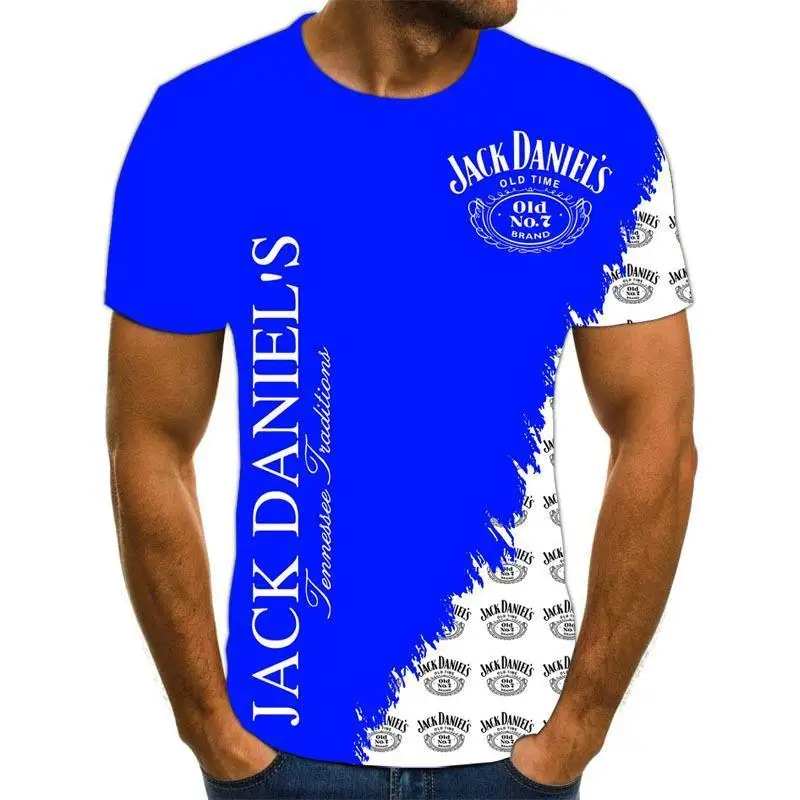 

2021 Summer New Style Men and Women Wine 3D Printing T-Shirt Casual Short-Cleeved Hip-Hop Fashion Top