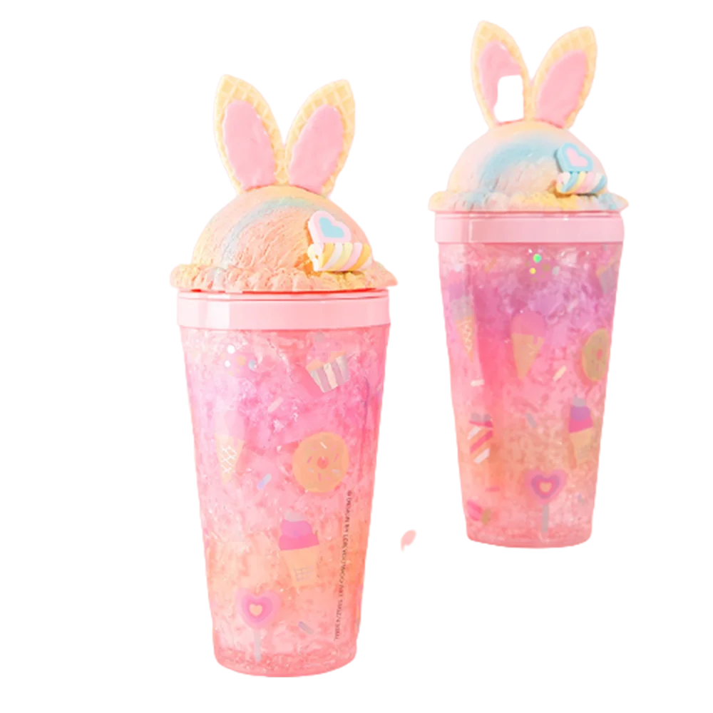 Мультяшная соломенная чашка в форме милого кролика летняя для льда Студенческая