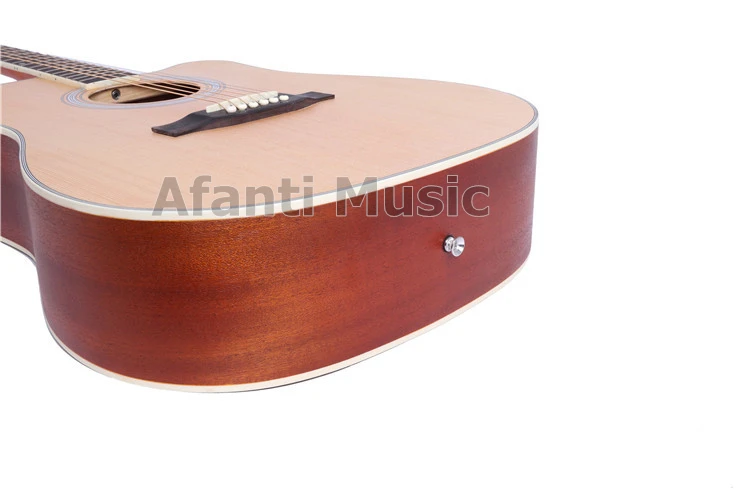 Afanti Music 41 дюймовая акустическая гитара с верхом из ель/боковой подставкой Sapele