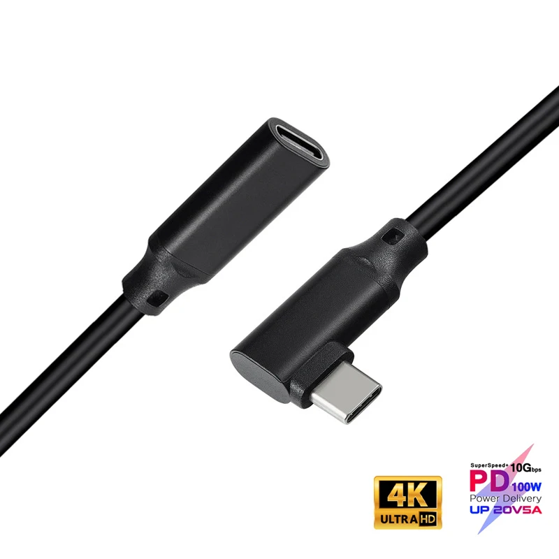 100W PD 5A изогнутые USB3.1 Type C кабель удлинитель 4K @ 60 Гц 10 Гбит/с USB Gen 2 шнура для Macbook Pro