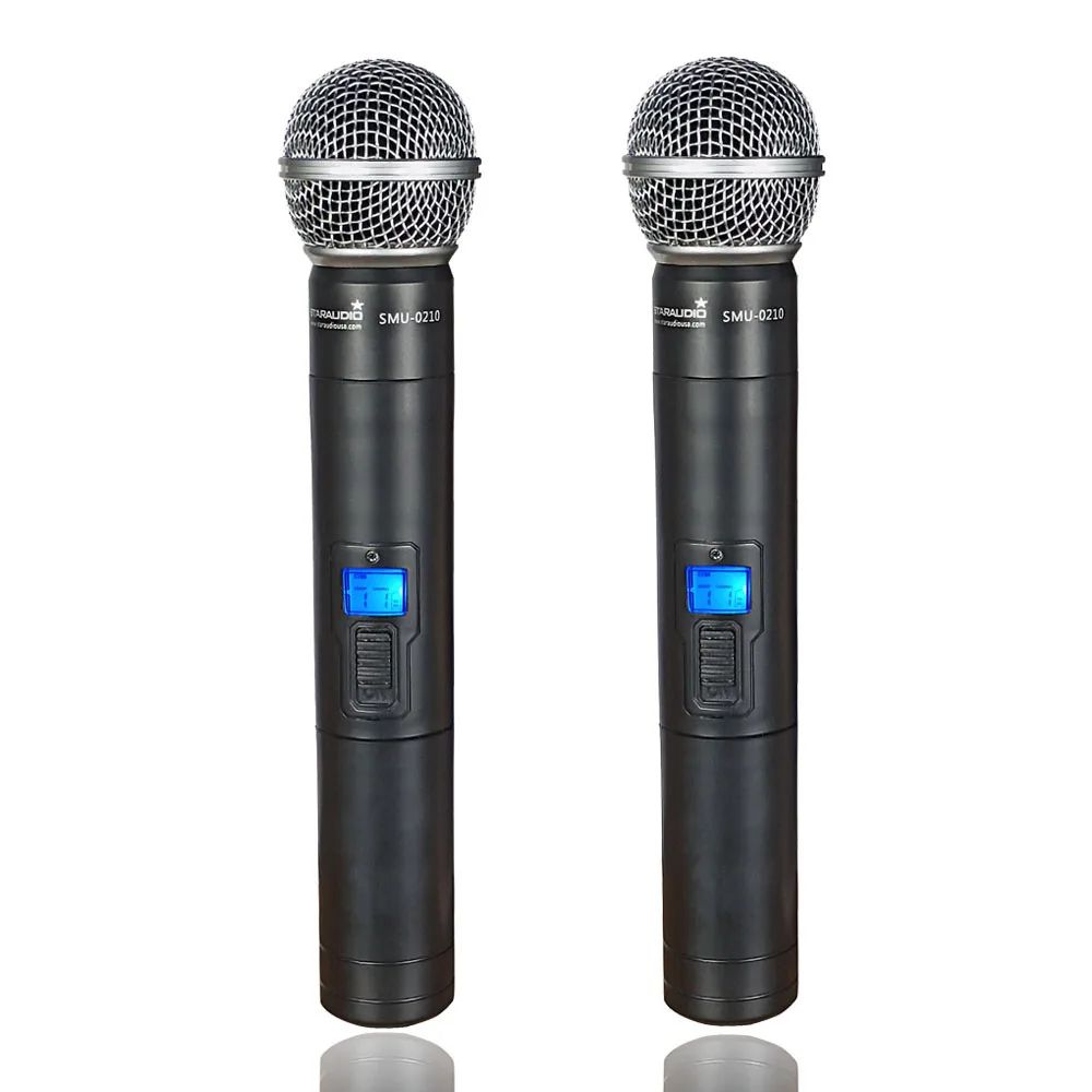 Профессиональный 2 канала UHF портативная Беспроводной микрофон 2CH выбирается