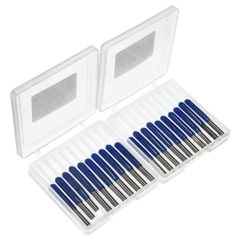 

20Pcs CNC V-Shaped Bit Carbide PCB Engraving Bits 3.175mm CNC Router Bit 10/15/20/30 Degree Milling Cutter Tools