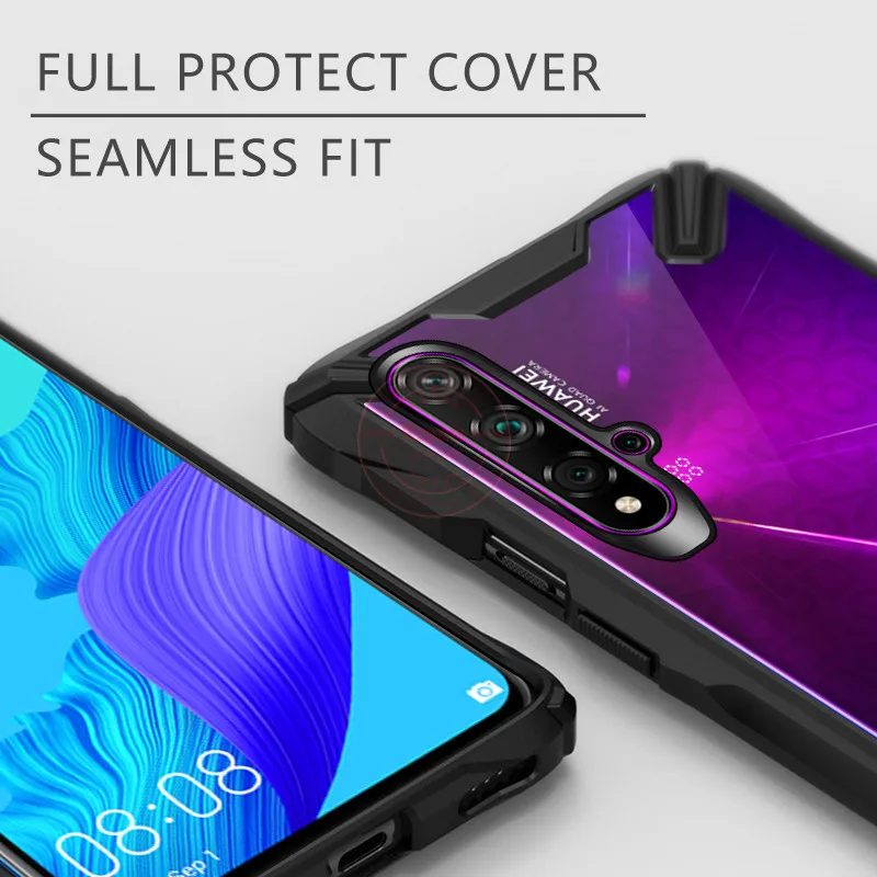 Военная подушка безопасности, противоударный защитный чехол для huawei Nova 5 T/Honor 20 S, прозрачный акриловый PC+ TPU противоударный защитный чехол