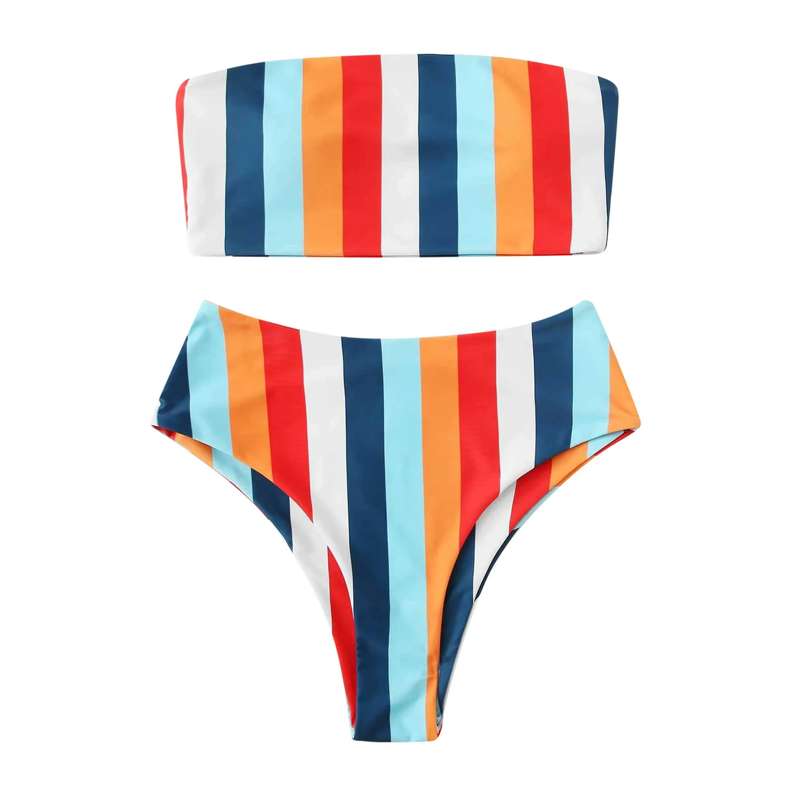 

Sexy Two Up Lace Piece Tie-Dye Swimsuit Cut Set Women's Leg Halter High Bikini Swimwears Tankinis Set
