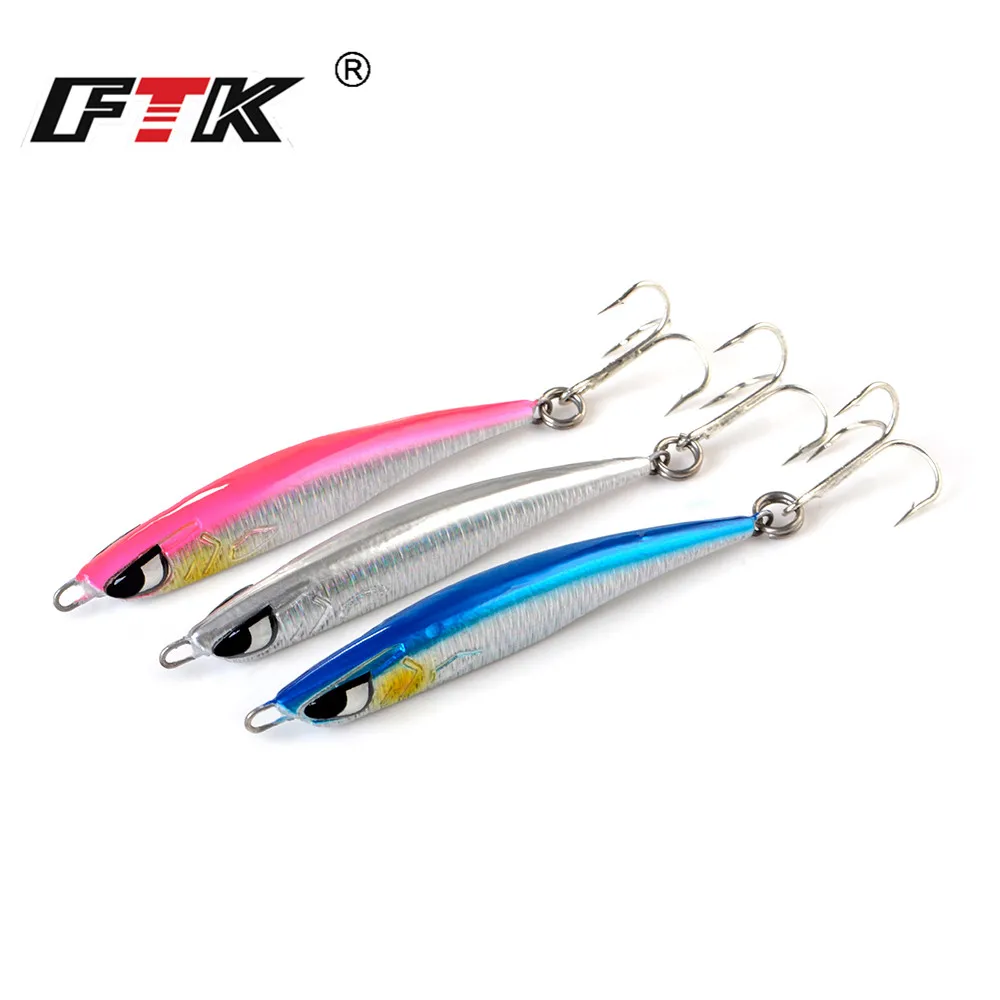 FTK Metal Spinner Slow Jig Cast Spoon 40/60G Artificial Bait Shore Fishing Jigging Lead Bass Casting Lure | Спорт и развлечения