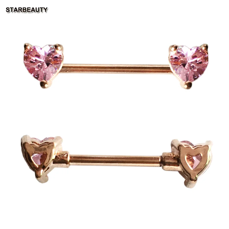 Кольцо для сосков женское розовое с кристаллами 2 шт.|piercing mamilo|body jewelrynipple ring |