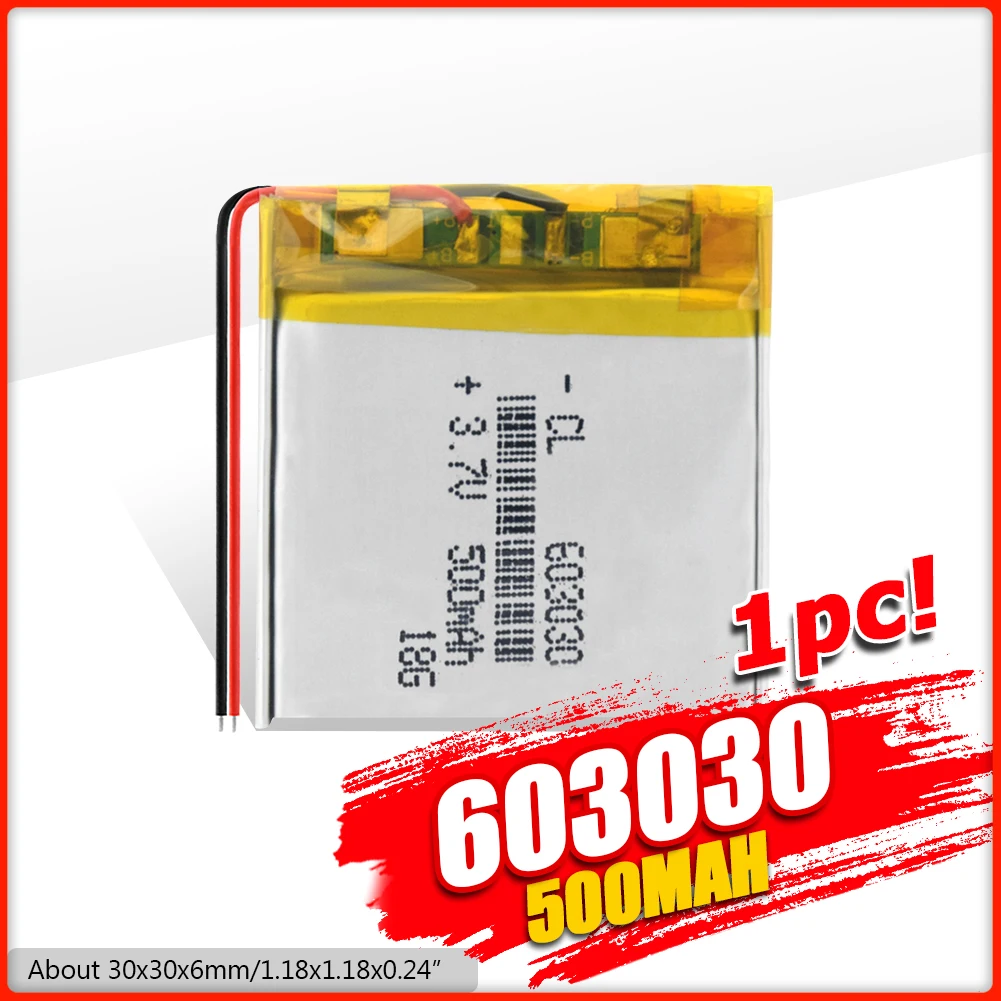 500mAh 3 7 V аккумуляторная батарея 603030 li полимерная литиевая on для MP3 MP4 GPS DVD рекордер