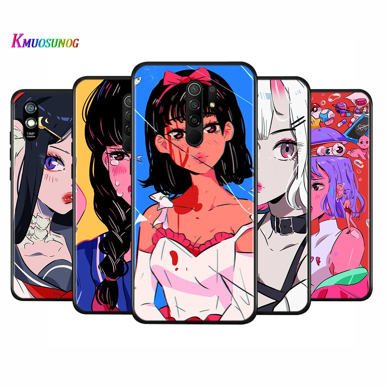 

Anime Aesthetic Girl Silicone Cover For Xiaomi Redmi K40 K30 K30i K30S K30T K20 10X GO Y2 Y3 Pro Ultra Phone Case