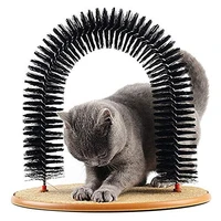 comfortable arch cats massager pet cat itching grooming supplies round fleece base kitten toy scratching device brush for pets