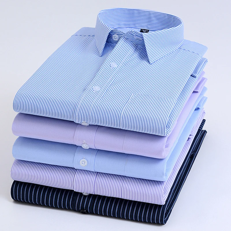 Мужская рубашка в полоску с длинным рукавом | одежда