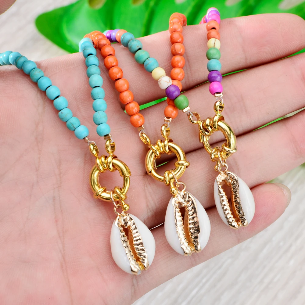 Богемные Подвески в виде ракушек браслет ручной работы красочные браслеты из